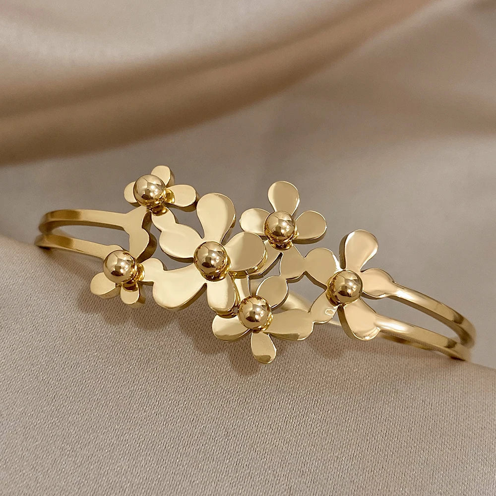 Pulseira Flores Douradas